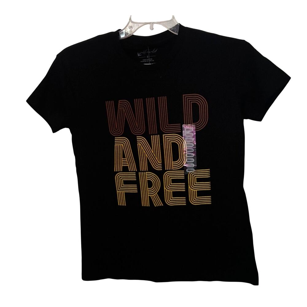 West Wild Black Graphic T Shirt Wild & Free Size S NEW